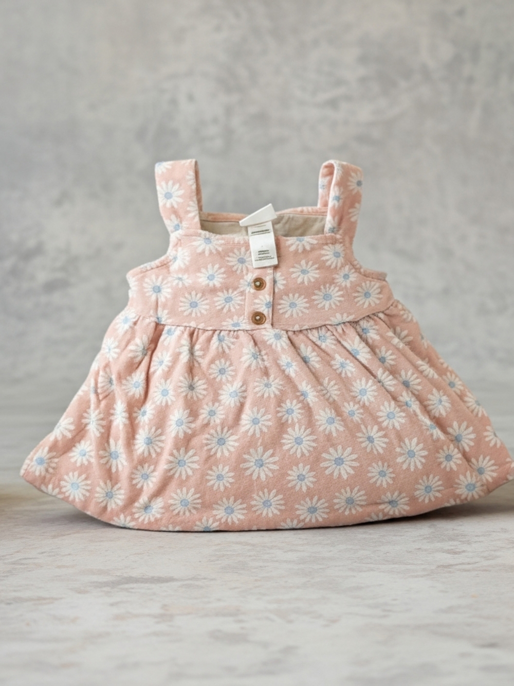 Nicole Miller Pink Daisy-Print Sleeveless Baby Dress